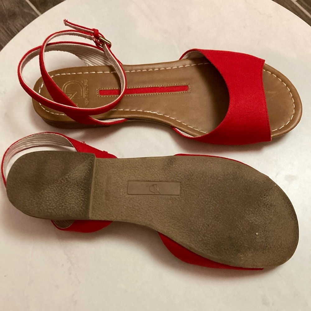 Red Strappy Sandals - Picture 3 of 3